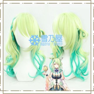獅白ぼたん　ホロライブ　ウィッグ VTuber Hololive 獅白ぼたん コスプレウィッグ 耳付き